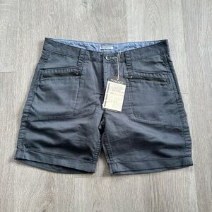 🌿 Toad & Co. Swept Away Shorts – Size 8 – NWT Storm Grey Linen Blend Zip Pockets